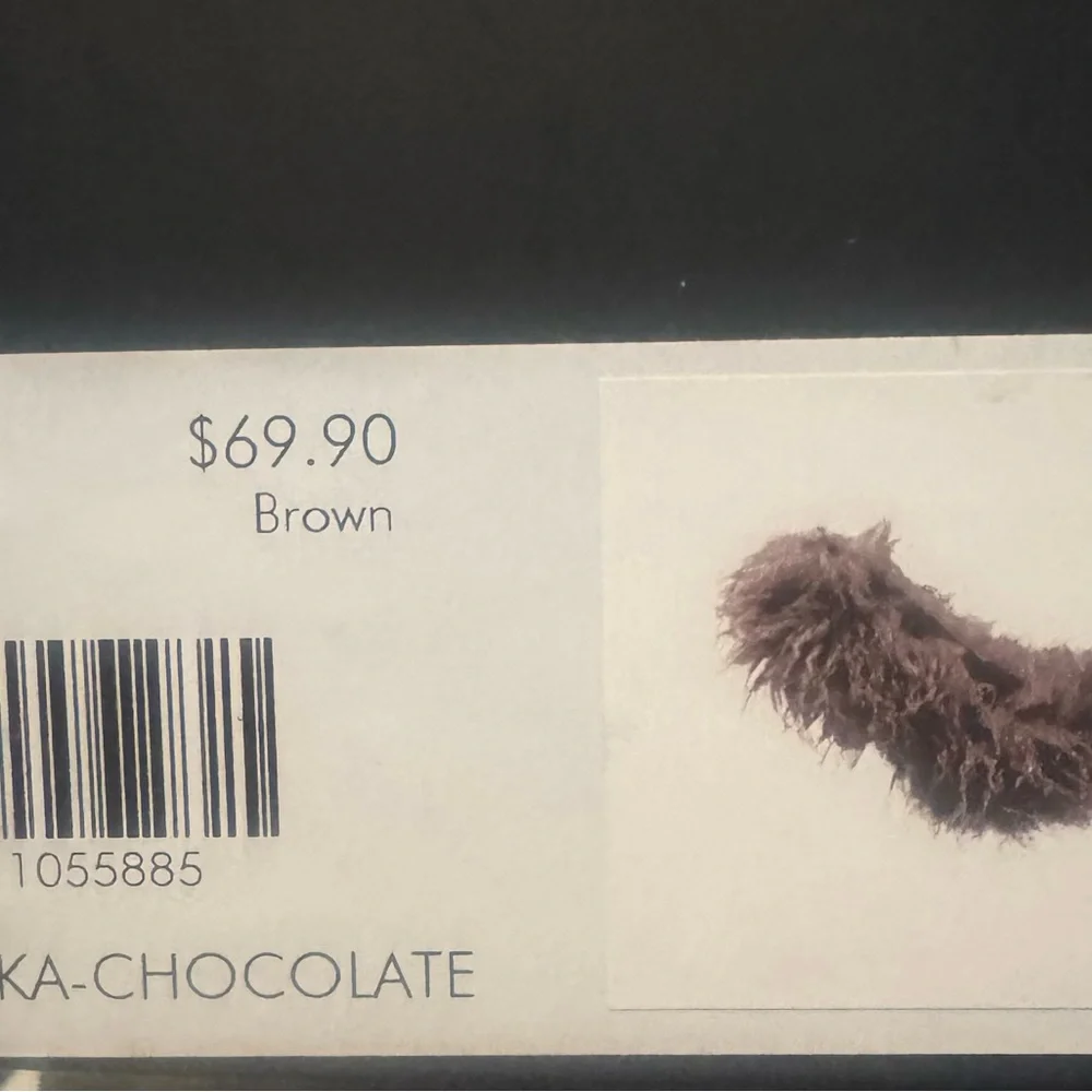 Azalea Wang Jameeka Choc. Furry Statement Heels Shag Mule Party Shoe Sz. Multi
